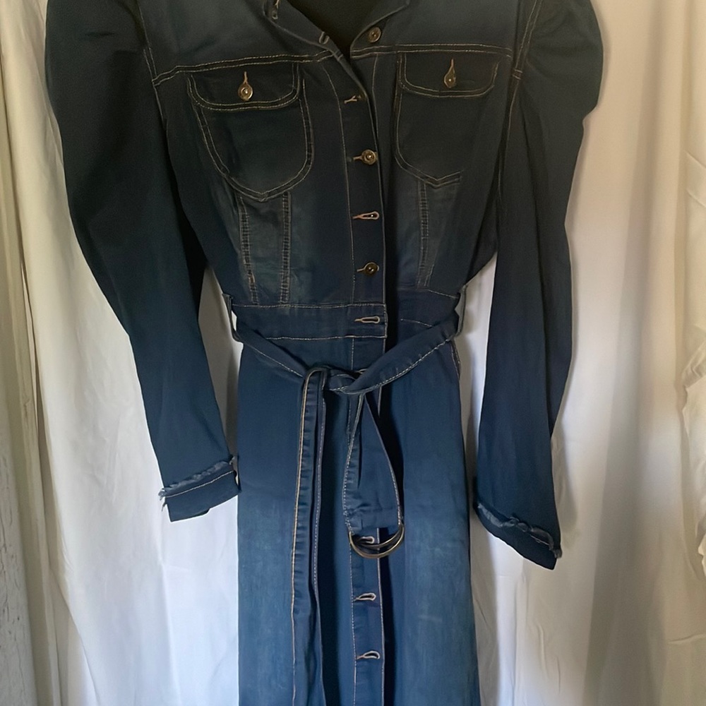 Denim midi dress